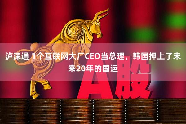 泸深通 1个互联网大厂CEO当总理，韩国押上了未来20年的国运